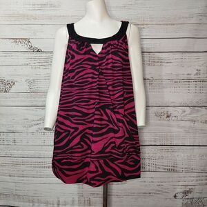 Pink Zebra Print Pennington Top Blouse